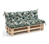 WITHARTPLAN Outdoor Bench Cushion Set (2/3/4 Seater) - Waterproof Garden Seat Cushions with Backrest, 150x100x10cm, for Patio Lounger, Swing & Hammock - High-Density Foam,White Peony