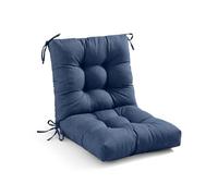 WITHARTPLAN Outdoor Chair Cushion - Tufted Patio Seat & Back Cushions with Ties, 102x53x10 Cm Replacement Cushions for Garden Furniture, Waterproof & Fade-Resistant，Navy Blue