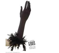 withBlk Feathers Black Feather Gloves for Fancy Dress Costumes Accessory