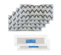 Withe Reusable Mop Pad Refills for Shark VACMOP VM252 VM250 VM205 VM200 VM190 VC205 QM250 Vacuum Cleaner, 4 Mopping Cloths 2 Dust Box