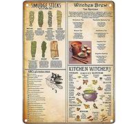 Wither Witches Magic Knowledge Tin Sign Kitchen Witchery Retro Metal Poster Novelty Funny Restaurant Wall Decoration Poster Plaque 8x12 Inches Witchery4