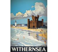 Withernsea Travel Poster - A4 Wall Art, Inspirational World Map, Vintage City, Retro Poster, Home Decor for Living Room, Office, Gift Idea for Travel Lovers