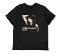 Within Temptation Faster Animals Men Cotton T-Shirt Short Sleeve Clothes Tees L Black