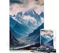 Within The Mountains Jigsaw Puzzles for Teenagers 1000 Pieces Intellect Fun Calm Recreation Exact Edges Lovely Gift (38x52cm)