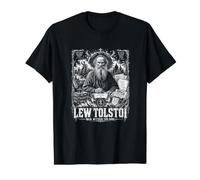 Within The Soul Lew Tolstoi Russian Classic Value Graphic T-Shirt, Men, Black, L
