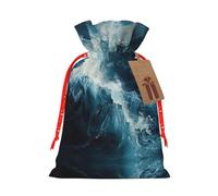 Within The Tides Print Christmas Drawstring Holiday Candy Bag Xmas Sacks Reusable Wrapping Bags Party Favor