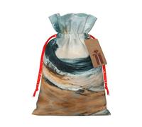 Within The Tides Print Drawstring Gift Bags Packaging Party Candy Goodie Bag Xmas Presents Decor Holiday Giving