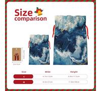 Within The Tides Print Gift Drawstring Bags Reusable Holiday Eco-Friendly Family Present Favors Sack