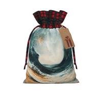 Within The Tides Print Pouch Goody Christmas Drawstring Gift Bags Xmas Treats Bag Holiday Candy Wrapping Bags