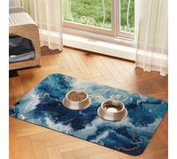 WITHIN THE TIDES print PU Leather Feeding Mat for Dogs Cats Pet Food Mat Absorbent Non-Slip Rubber Bottom