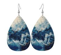 Within The Tides Print Teardrop Earrings For Women Leather Dangle Earrings Jewelry For Birthday Party Valentine