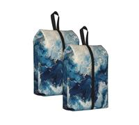 Within The Tides Print Trainer Bag Portable Boot Bag with Zipper Closure Storage Pouch for Travel Home-2pcs