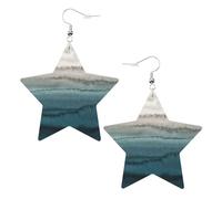 Within The Tides Printed Leather Pierced Earring Set, 1 Pair Lightweight Bohemian Earrings Birthday Party Jewelry Gifts For Women