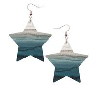 Within The Tides Printed Leather Pierced Earring Set, 1 Pair Lightweight Bohemian Earrings Birthday Party Jewelry Gifts For Women