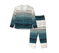 Within The Tides Printing Comfortable Pajama Set For Women Ideal For Sleeping Lounging Women'S Long Sleeved Black