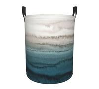 Within The Tides Printing Hamper Circular Style Handles For Easy Move Personalized Dirty Clothes Hamper Simple Storage