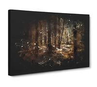 Within The Woods Paint Splash Canvas Print | Gallery Wrapped 30mm Frame Wall Art | 20x14 inches | Ready to Hang | Modern Landscape Picture | Living Room Bedroom Lounge Office
