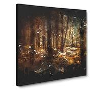 Within the Woods Paint Splash Canvas Print | Gallery Wrapped 30mm Frame Wall Art | 20x20 inches | Ready to Hang | Modern Landscape Picture | Living Room Bedroom Lounge Office