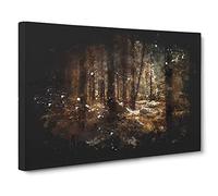Within the Woods Paint Splash Canvas Print | Gallery Wrapped 30mm Frame Wall Art | 30x20 inches | Ready to Hang | Modern Landscape Picture | Living Room Bedroom Lounge Office