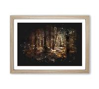 Within The Woods Paint Splash Framed Print | A2 Oak Framed Wall Art | Ready to Hang | Modern Landscape Picture | Living Room Bedroom Lounge Office