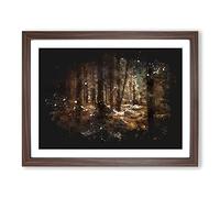 Within The Woods Paint Splash Modern Art Framed Print | A3 Walnut Framed Wall Art | Ready to Hang | Modern Landscape Picture | Living Room Bedroom Lounge Office