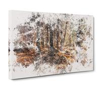Within the Woods Watercolour Canvas Print | Gallery Wrapped 30mm Frame Wall Art | 30x20 inches | Ready to Hang | Modern Landscape Picture | Living Room Bedroom Lounge Office