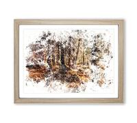 Within The Woods Watercolour Modern Framed Print | A4 Oak Framed Wall Art | Ready to Hang | Modern Landscape Picture | Living Room Bedroom Lounge Office