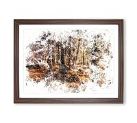 Within The Woods Watercolour Modern Framed Print | A4 Walnut Framed Wall Art | Ready to Hang | Modern Landscape Picture | Living Room Bedroom Lounge Office