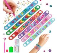 Withinafootof 5D Diamond Art Painting Bracelets 6Pcs DIY Diamond Wristbands Mosaics Stickers Kit for Kids Girls Jewelry Making Arts Crafts Embroidery Supplies