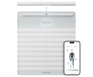 Withings Body Scan, Segmental BIA Scale, ECG, Wifi & Bluetooth, White | 6-lead ECG with AFib detection, segmental analysis, vascular age, Wifi & Bluetooth, iOS & Google Health