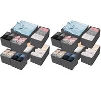 Withosent Drawer Organisers Storage Box for Underwear Clothes,Set of 8 Foldable Wardrobe Drawers Closet Divider Cubes Containers for Underwear, Bras, Socks, Scarves and Ties (Pack of 2)