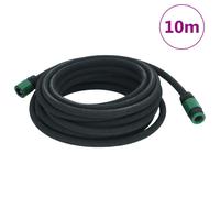 vidaXL Black Rubber Soaker Hose 10m for Garden Watering and Drip Irrigation with Connectors - Flexible, Durable, and Easy Storage Design