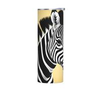Without Accessories Stainless Steel Mug â€“ 20 oz Black and White Zebra Print Insulated Water Bottle, Portable Thermos Cup for Hot & Cold Beverages