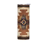 Without Accessories Stainless Steel Mug â€“ 20 oz Native American Patterns Print Insulated Water Bottle, Portable Thermos Cup for Hot & Cold Beverages