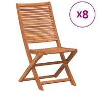(Without armrest, 8 pcs) vidaXL Folding Garden Chairs 6 pcs Outdoor Dining Chair Solid Wood Acacia