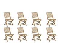 (without armrest, 8 pcs) vidaXL Folding Outdoor Chair Foldable Garden Dining Chair Solid Wood Acacia