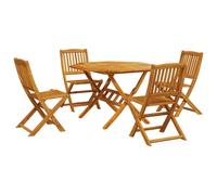 Garden Dining Set Outdoor Table and Chairs 5 Piece Solid Wood Acacia vidaXL