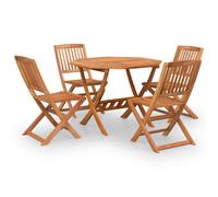 (without armrest) vidaXL Solid Wood Acacia Garden Dining Set 5 Piece Table with/without Armrest