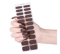 Without Bake Gel Nails Wraps 22Pcs Long Lasting Waterproof Finish Quick Application Full Color Gel Stickers Nail Art For Beginners