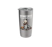 Without Coffee Mornings are Trash Funny Possum Meme Opossum Stainless Steel Insulated Tumbler