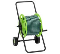 (without double couplers, 60 m/ 30 m (0.5'')) vidaXL Green Hose Reel Cart with Hose Pipe Reel Cart Water Hose Trolley PVC