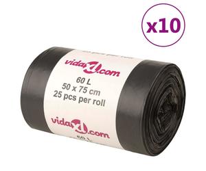 (without drawstrings, 60 L) vidaXL Bin Bags Trash Can Bin Liner Rubbish Bag Office Trash Bag 250 pcs Black