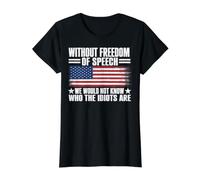 Without Freedom of Speech We Would Not Know Who The Idiots Value Graphic T-Shirt, Women, Black, S
