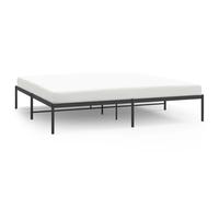 Bed frame Black Solid Steel 183x213cm Slatted Low Profile Storage 26cm Clearance