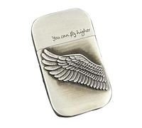 (Without Kerosene) Vintage Brass Kerosene Lighter, Retro Wing Engraved petrol Lighter, Reusable Refillable Classic Lighter for Men, Collection, Gift for Father, Husband, Birthday (Angel's Wing)