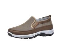 Without Laces, Walking Shoes, Men's Fitness Sports Hall, Leisure Shoes, Slip-On Trainers, Non-Slip, Comfortable, Lightweight, Road Running Shoes, Classic Vintage Shoes, brown, 7 UK
