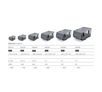 (Without lid, L - 198x118x94mm) Storage Bins Plastic Order Picking Parts Boxes Lid Scooped Front Stackable Wall