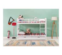 (Without mattresses, No) WHITE WOOD BUNK BED 3FT SINGLE KIDS BUNKBED
