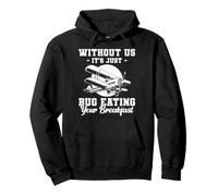 Without Us It's Just Bug Eating Your Breakfast Crop Duster Pullover Hoodie
