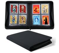 WITHYU Toploader Binder | 4 Pocket Top Loader Binder, Zippered, Holds 128 Toploaders | Side-Loading Card Album for TCG, MTG & Sports Collection (Black)